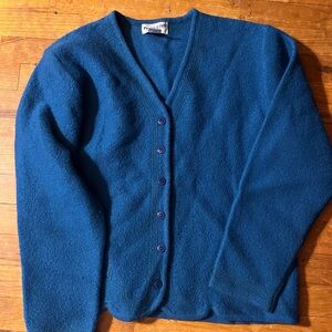 Vintage Pendleton Women's Blue Cardigan Sweater Wool XL